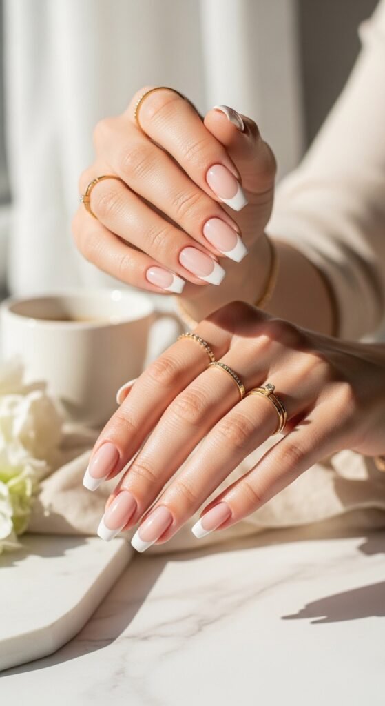 Milky White French Tips Summer Nail Designs