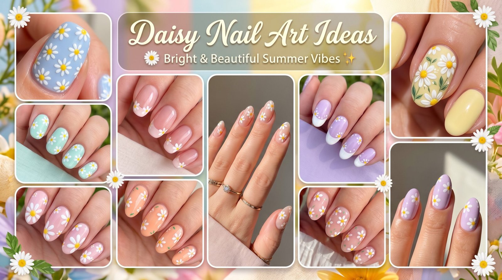 Daisy nail art ideas perfect for summer