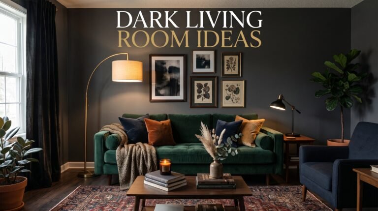 Dark living room ideas with moody and dramatic design