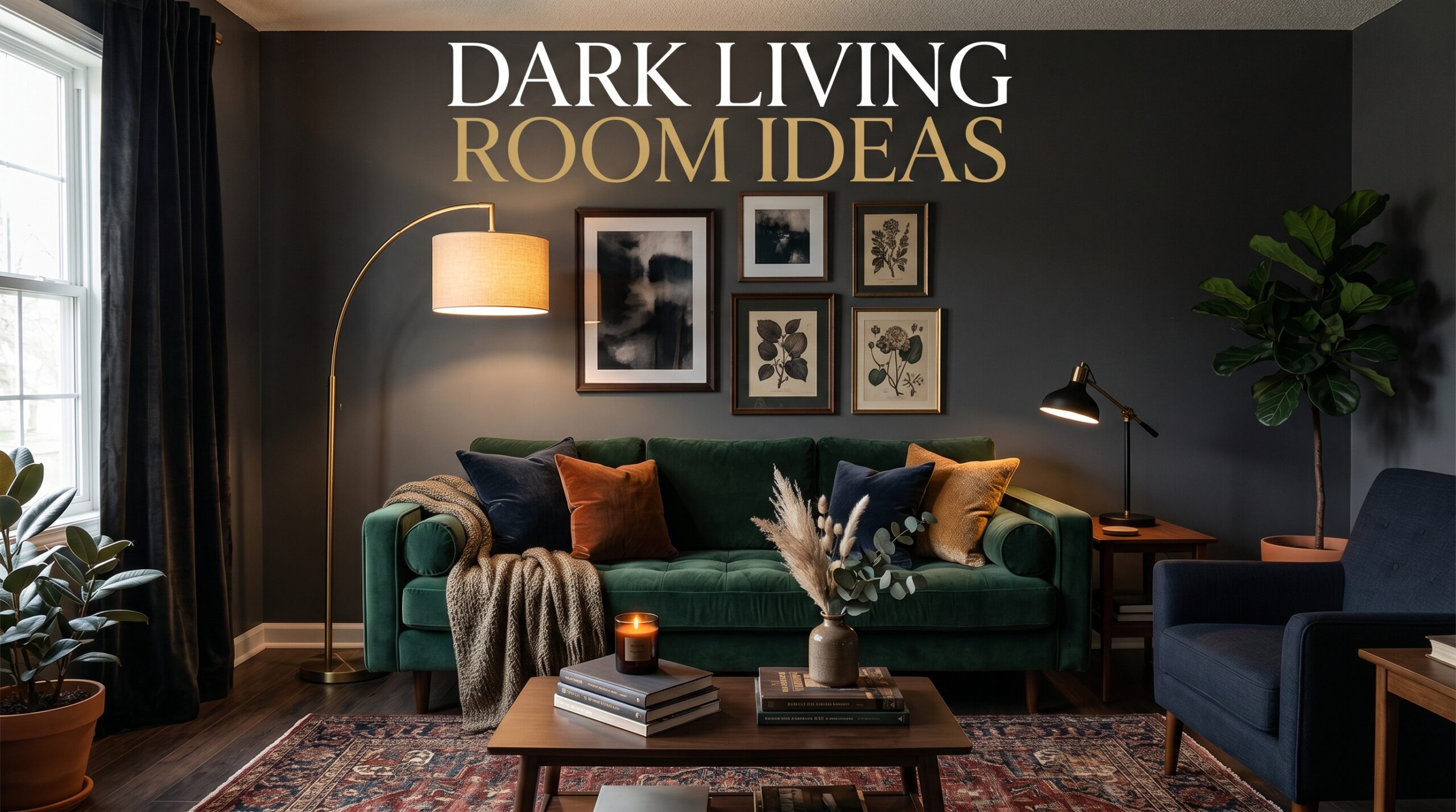 Dark living room ideas with moody and dramatic design