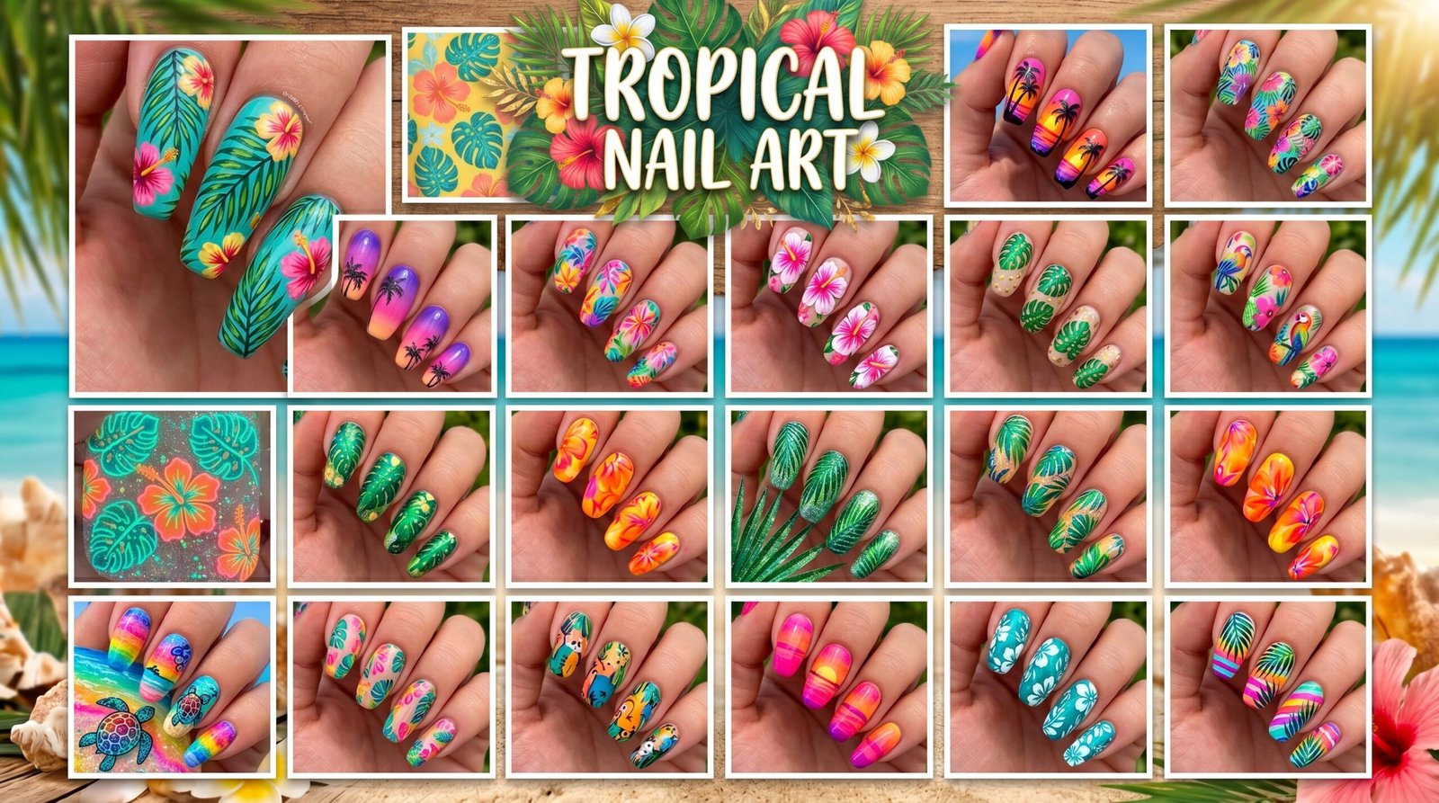 Tropical nail art designs for summer 2026