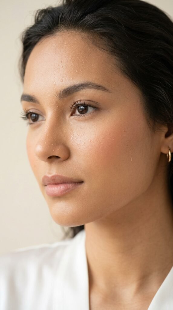 Waterproof foundation creating a smooth, sweat-proof, and long-lasting summer makeup look with a flawless finish