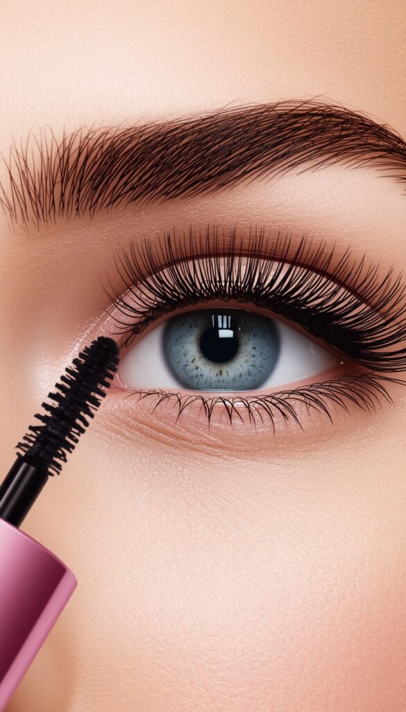 Maybelline Sky High Waterproof Mascara creating ultra-long, lifted, and separated lashes with a clean, clump-free finish perfect for everyday and summer makeup