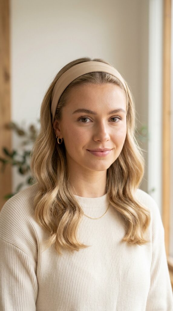 Classic headband style with a sleek and minimal look, creating a clean, elegant, and effortlessly chic hair accessory trend perfect for everyday fashion