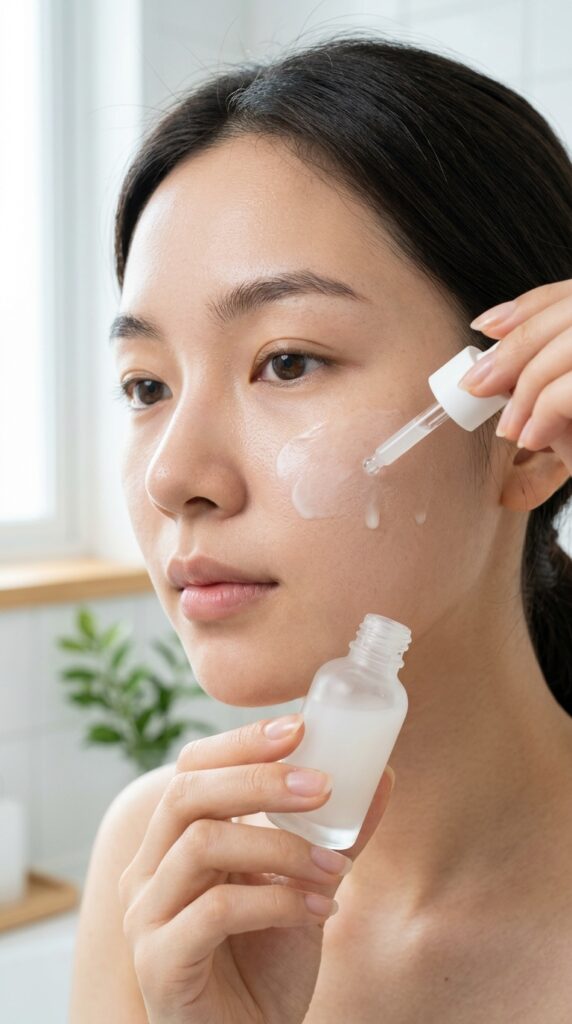Lightweight fluid sunscreen for oily and acne-prone skin with a matte, non-greasy finish, creating a clean, clear, and breathable skincare look