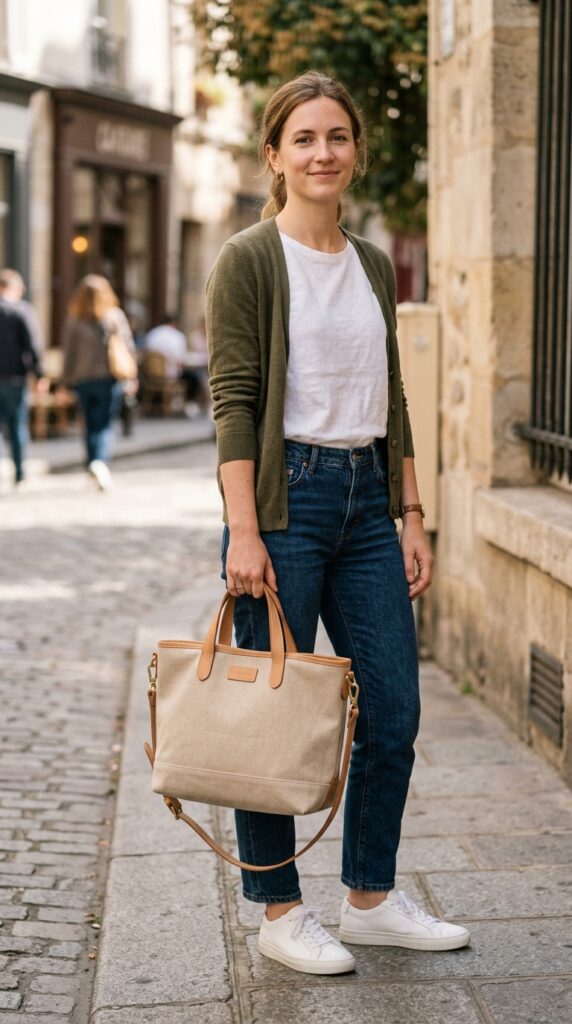 Tote bags styled for everyday use, creating a practical, modern, and effortlessly chic look with a clean and versatile fashion aesthetic
